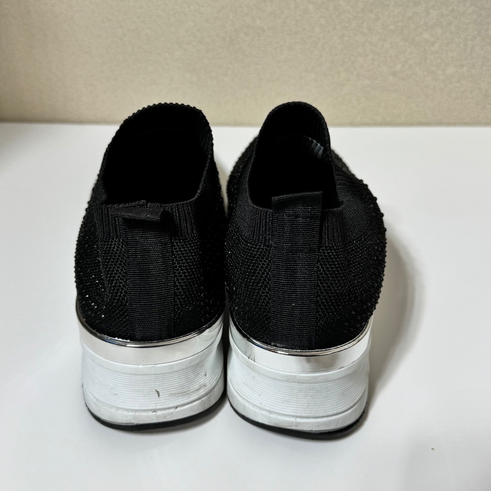 Tommy Bahama Womens Size 9 Black Rhinestone Knit Slip On Platform Sneakers New - Picture 3 of 6